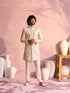 Men's Cream Georgette Embellished Indo Set